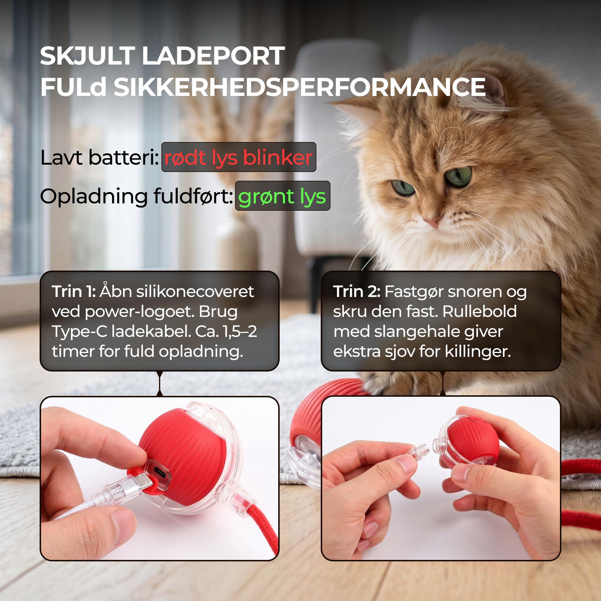 Selvspillende Rullende Kattebold