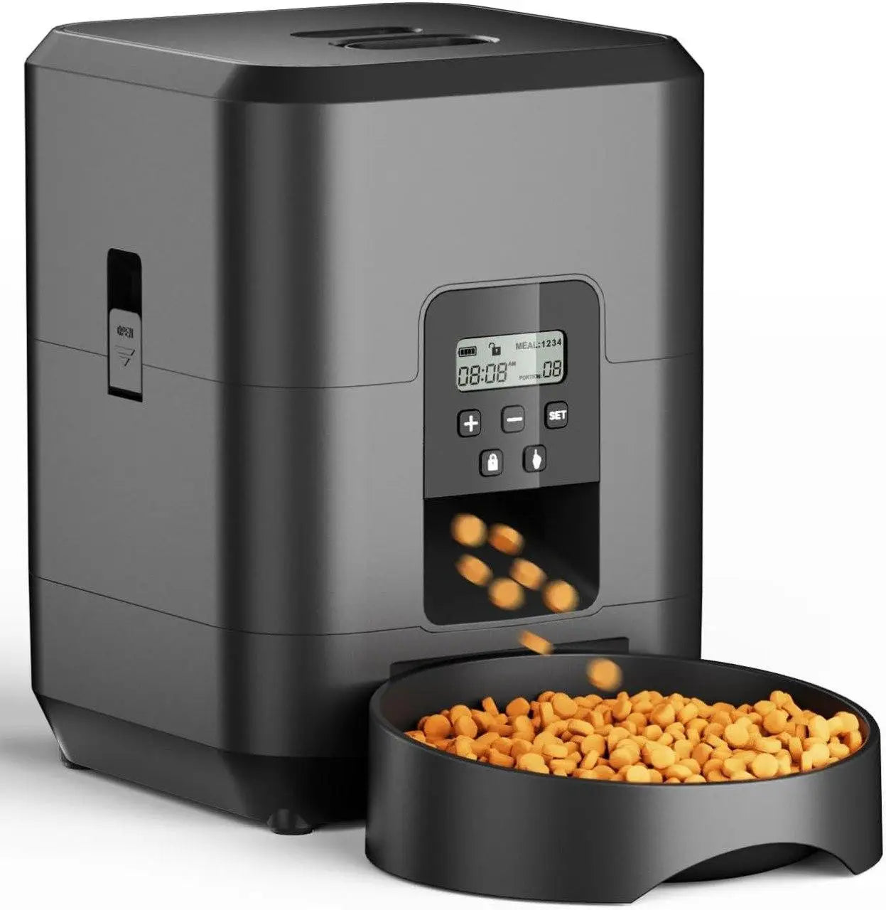 Automatic Pet Feeders - Timed Pet Feeder for Cats and Dogs with Dry Food Dispenser, Desiccant Bag, Programmable Portion Control, 4 Daily Meals, 10s Voice Recorder