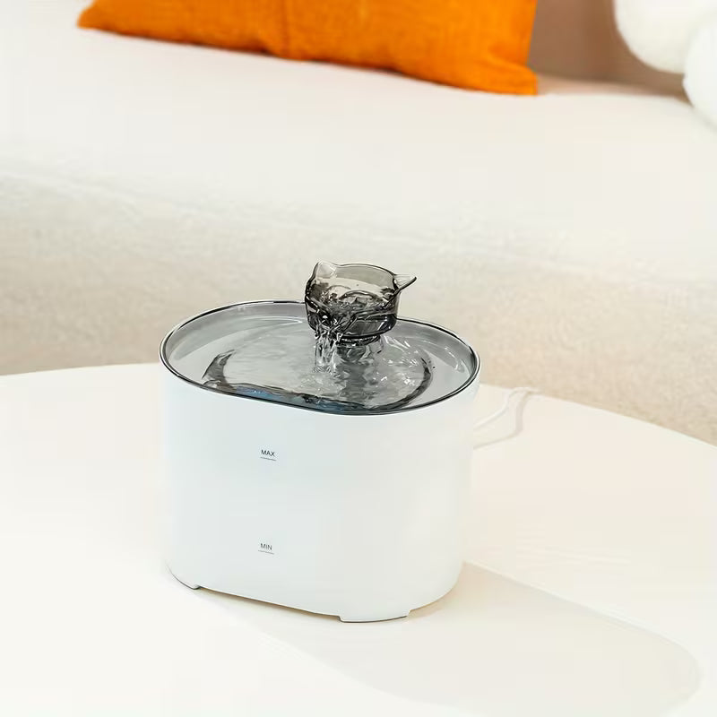 Cat Water Fountain Auto Recirculate Filtring Cats Dog Water Dispenser USB Electric Mute Pump Cat Ear Pet Cats Drinking Fountain with Filters