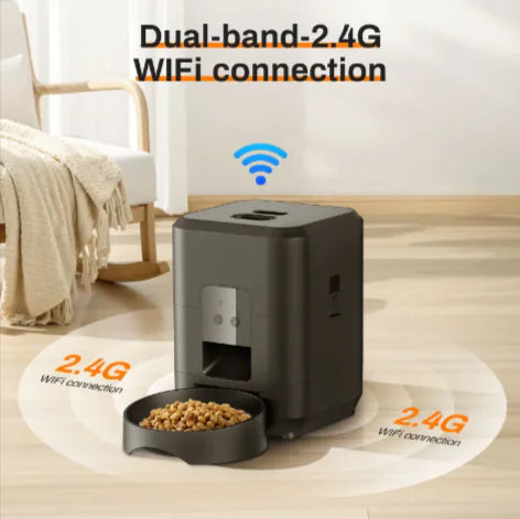 Automatic Pet Feeders - Timed Pet Feeder for Cats and Dogs with Dry Food Dispenser, Desiccant Bag, Programmable Portion Control, 4 Daily Meals, 10s Voice Recorder