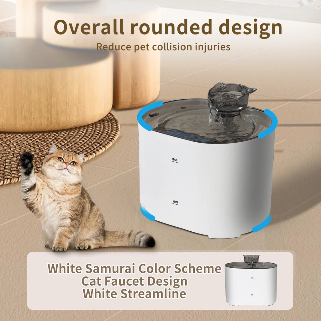 Cat Water Fountain Auto Recirculate Filtring Cats Dog Water Dispenser USB Electric Mute Pump Cat Ear Pet Cats Drinking Fountain with Filters