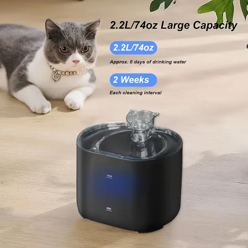 Cat Water Fountain Auto Recirculate Filtring Cats Dog Water Dispenser USB Electric Mute Pump Cat Ear Pet Cats Drinking Fountain with Filters
