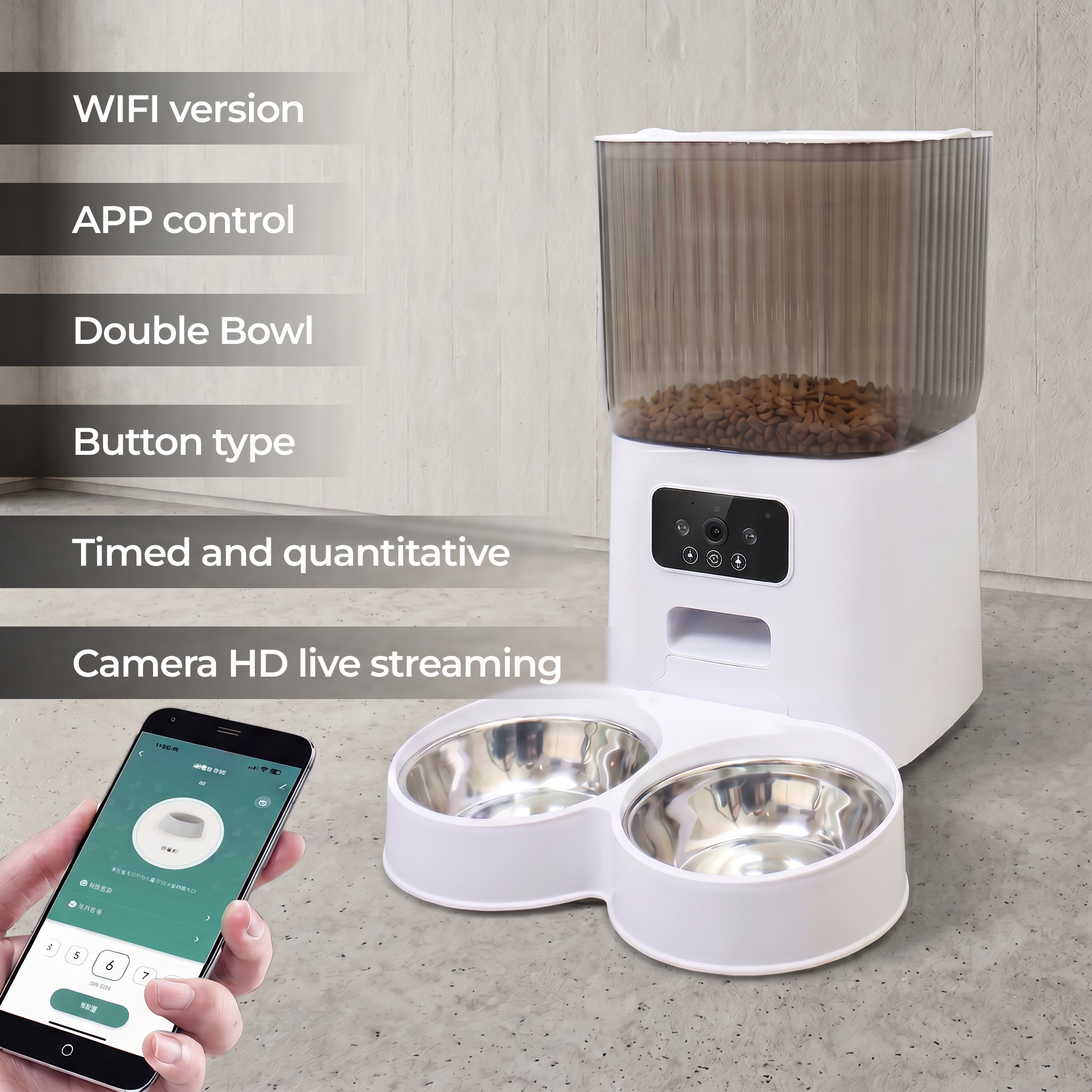 5L Automatic Pet Feeder with Camera