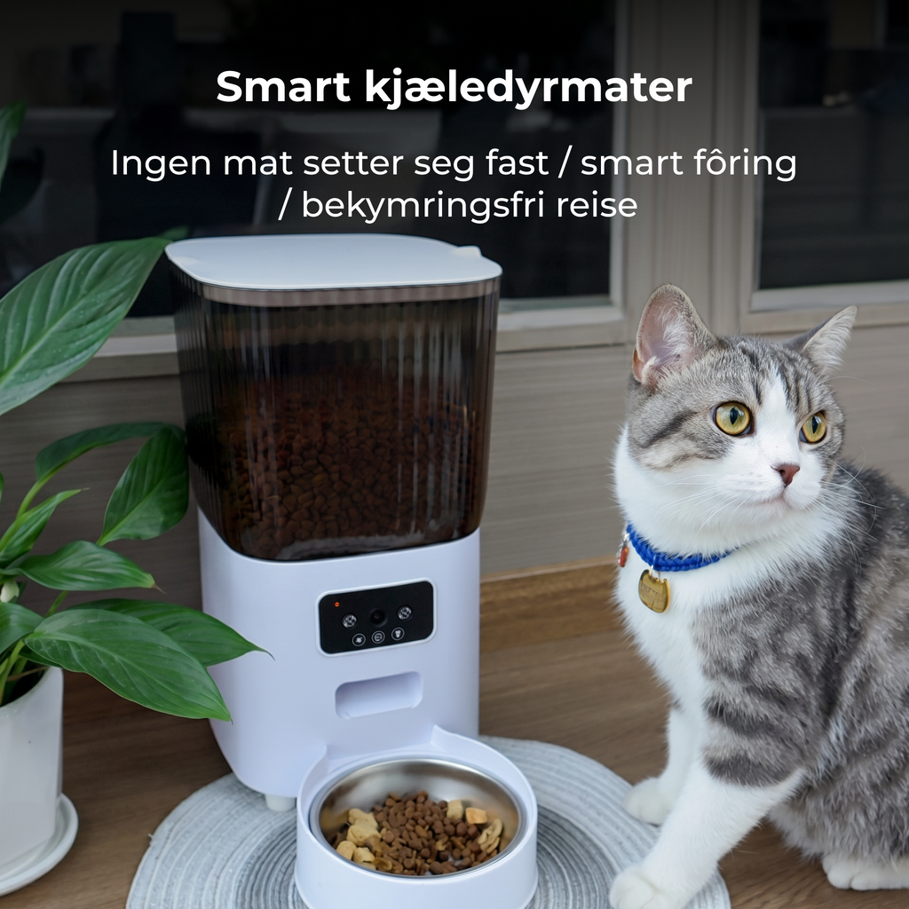 Automatisk kjæledyrmater på 5 liter med kamera (NOR)
