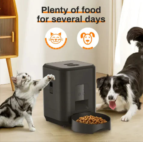 Automatic Pet Feeders - Timed Pet Feeder for Cats and Dogs with Dry Food Dispenser, Desiccant Bag, Programmable Portion Control, 4 Daily Meals, 10s Voice Recorder