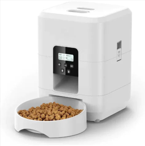 Automatic Pet Feeders - Timed Pet Feeder for Cats and Dogs with Dry Food Dispenser, Desiccant Bag, Programmable Portion Control, 4 Daily Meals, 10s Voice Recorder